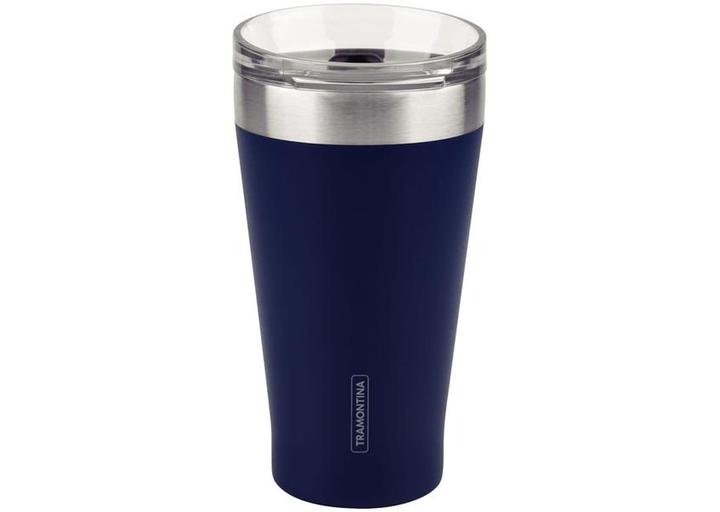 Copo Térmico Parede Dupla com Tampa Tramontina Exata 61646525 Azul 550ml