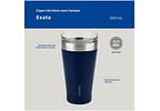 Copo Térmico Parede Dupla com Tampa Tramontina Exata 61646525 Azul 550ml