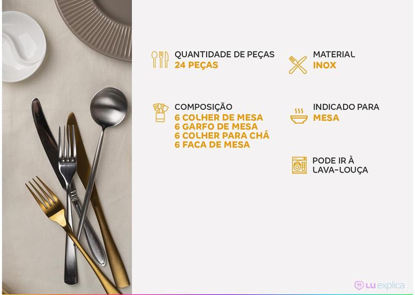 Faqueiro Tramontina Inox 24 Peças Havana 66945010