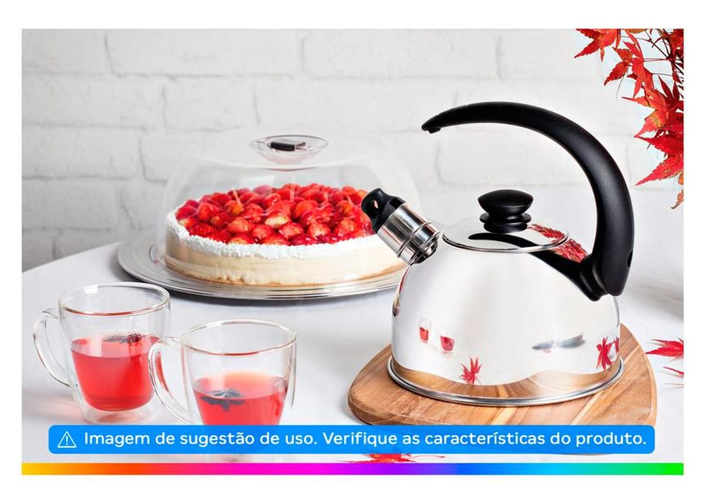 Chaleira Tramontina Inox com Apito Prata 3L