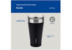 Copo Térmico Parede Dupla com Tampa Tramontina Exata 61646505 Preto 550ml