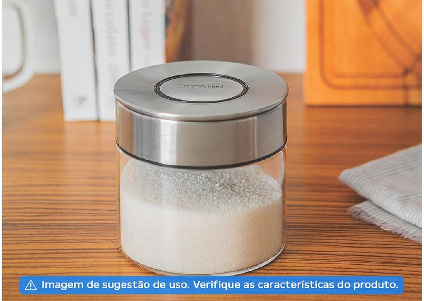 Pote de Vidro Hermético Tramontina com Tampa Redondo 400ml Purezza