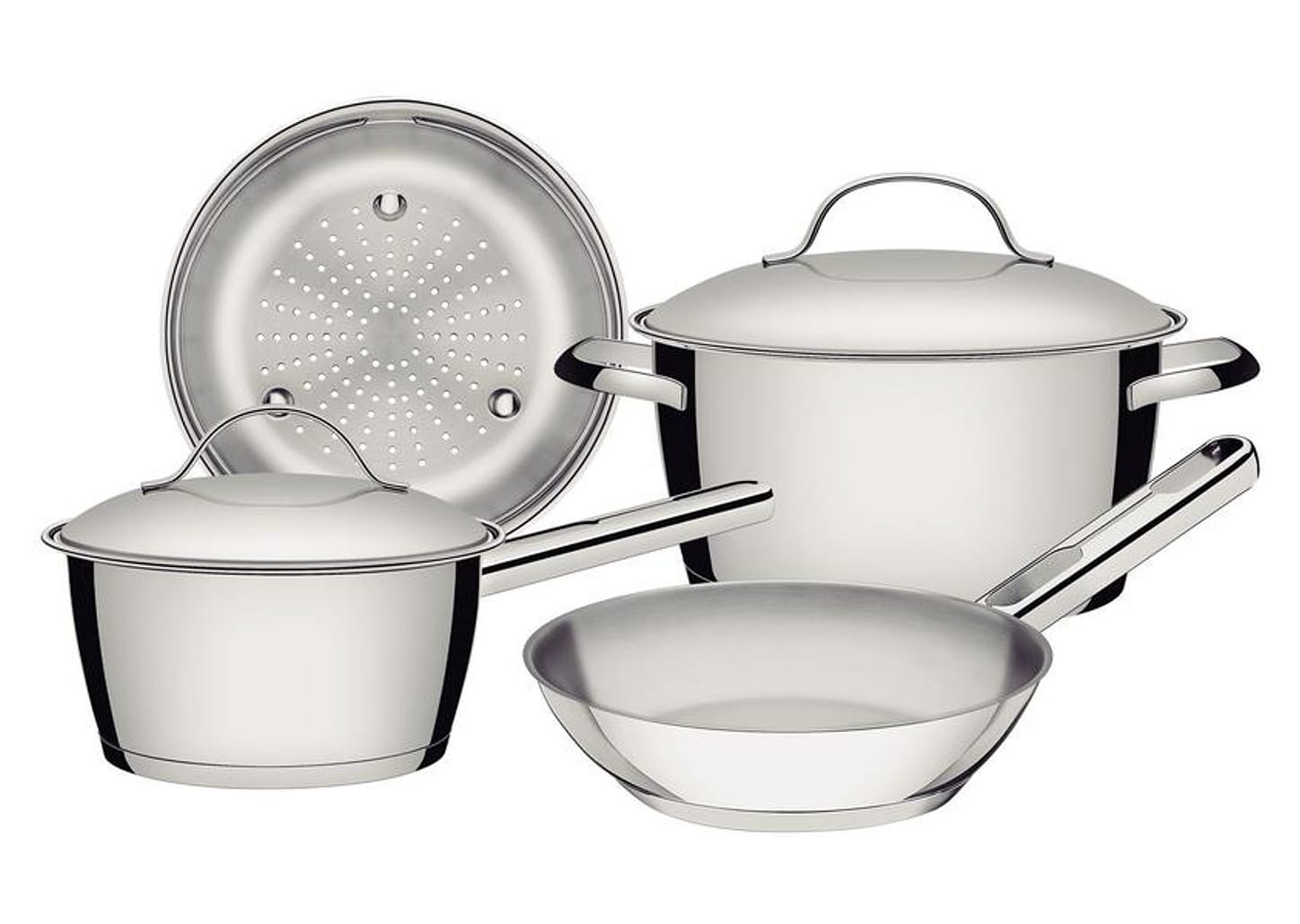 Jogo de Panelas Tramontina Inox Fundo Triplo 4 Peças Allegra