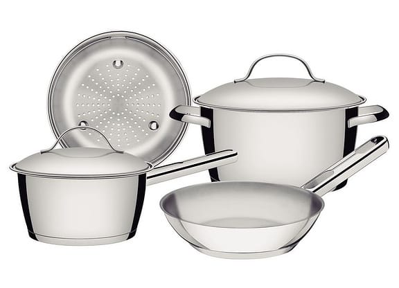 Jogo de Panelas Tramontina Inox Fundo Triplo 4 Peças Allegra