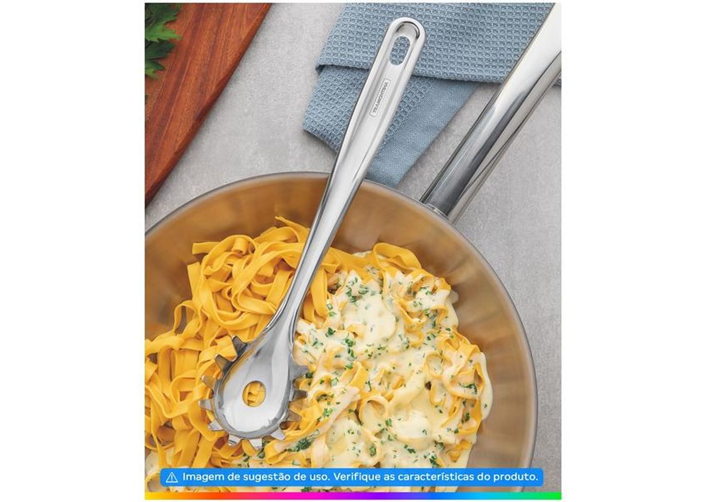 Pegador de Massa Inox Tramontina Extrata Prata