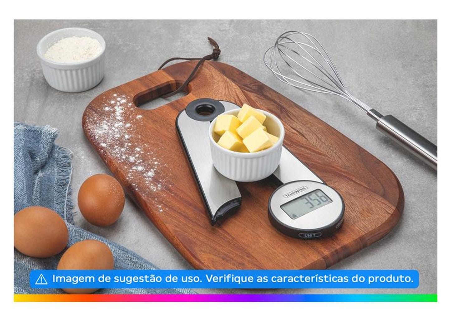 Balança de Cozinha Digital Tramontina 5kg Inox Adatto Dobrável 61101030