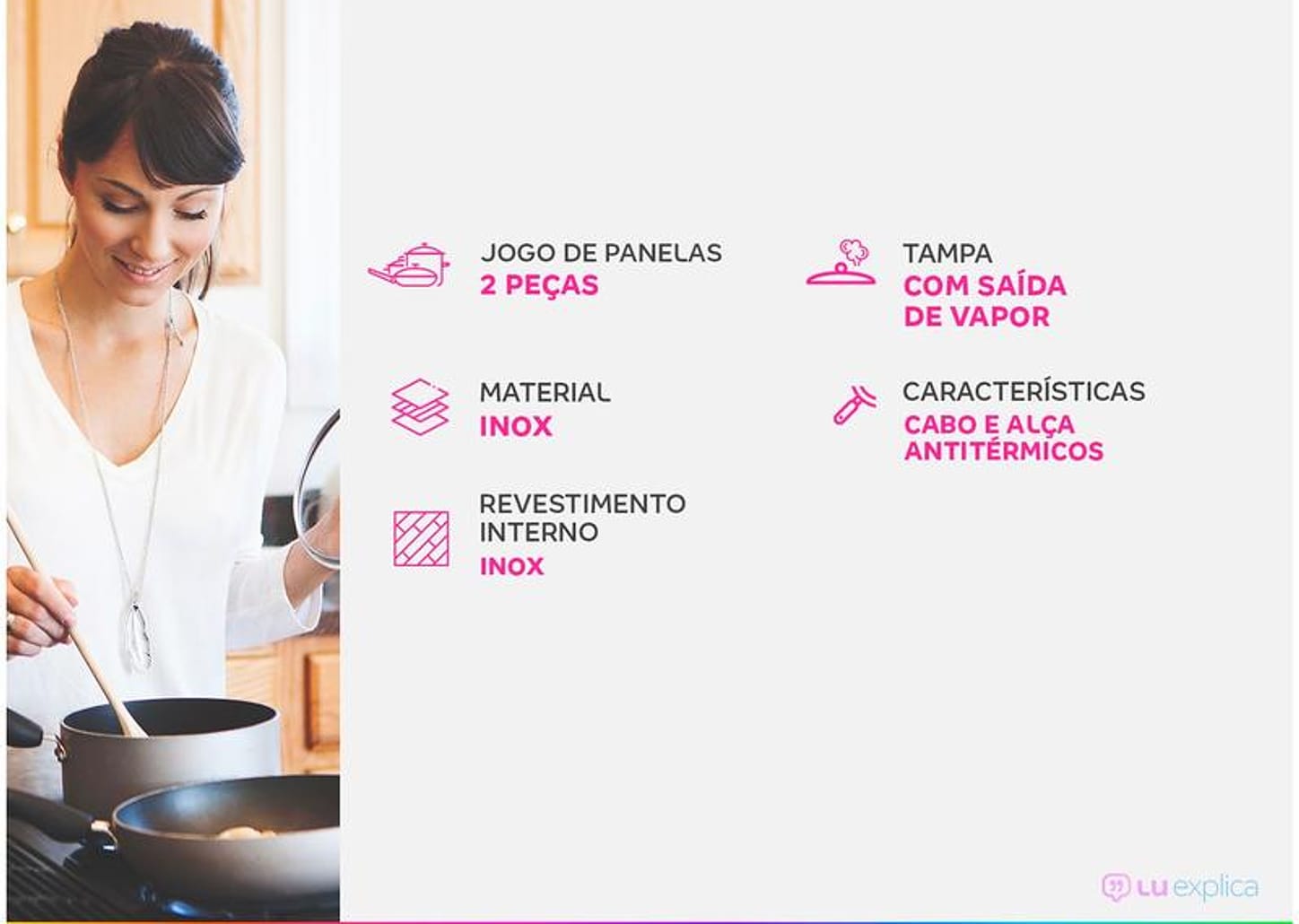 Jogo de Panelas Tramontina de Inox Prata 2 peças Astro Silicone