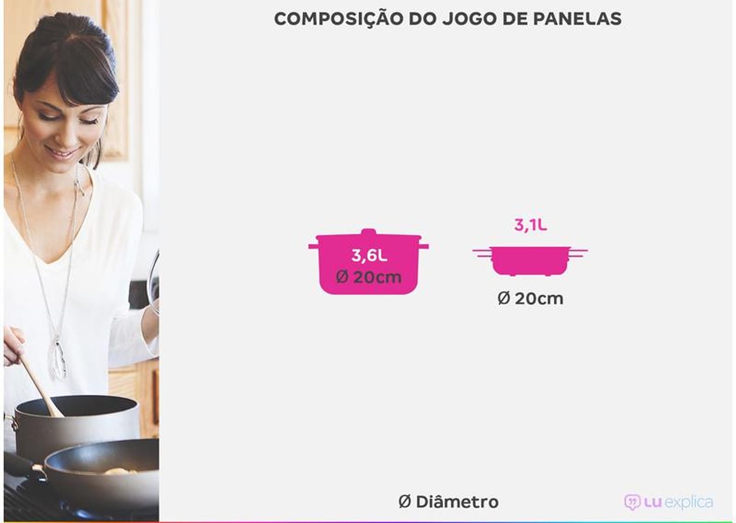 Jogo de Panelas Tramontina de Inox Prata 2 peças Astro Silicone