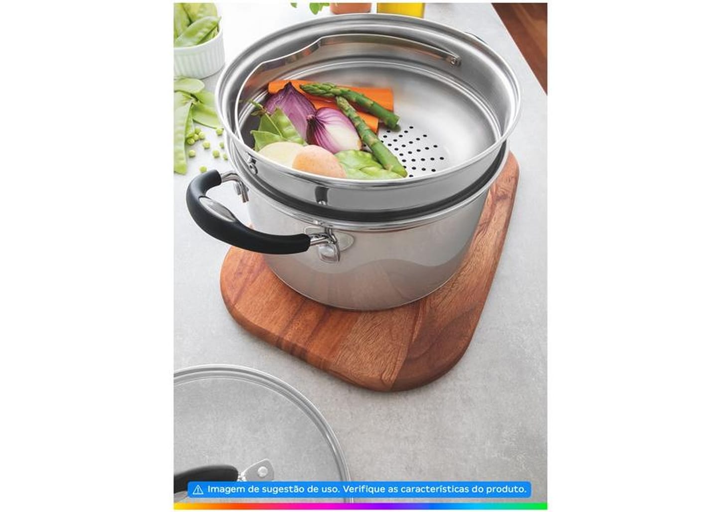 Jogo de Panelas Tramontina de Inox Prata 2 peças Astro Silicone