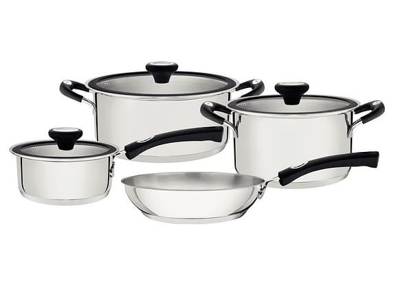 Jogo de Panelas Tramontina de Inox Prata 4 peças Solar