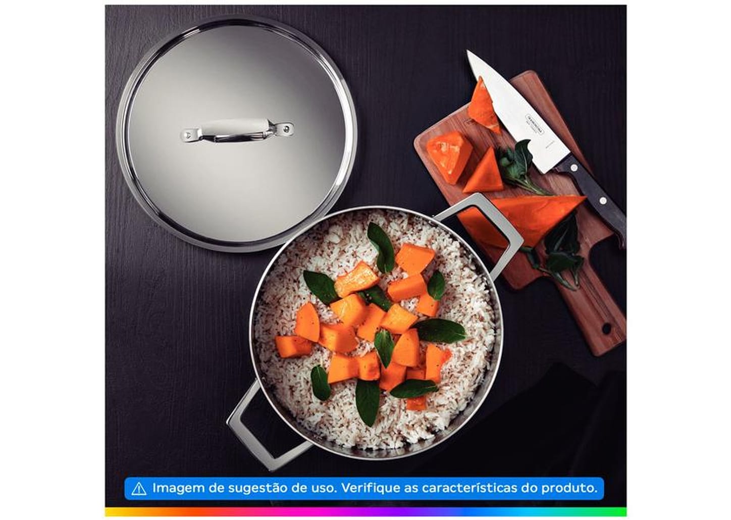 Caçarola Tramontina Inox 24cm 5,8L Grano