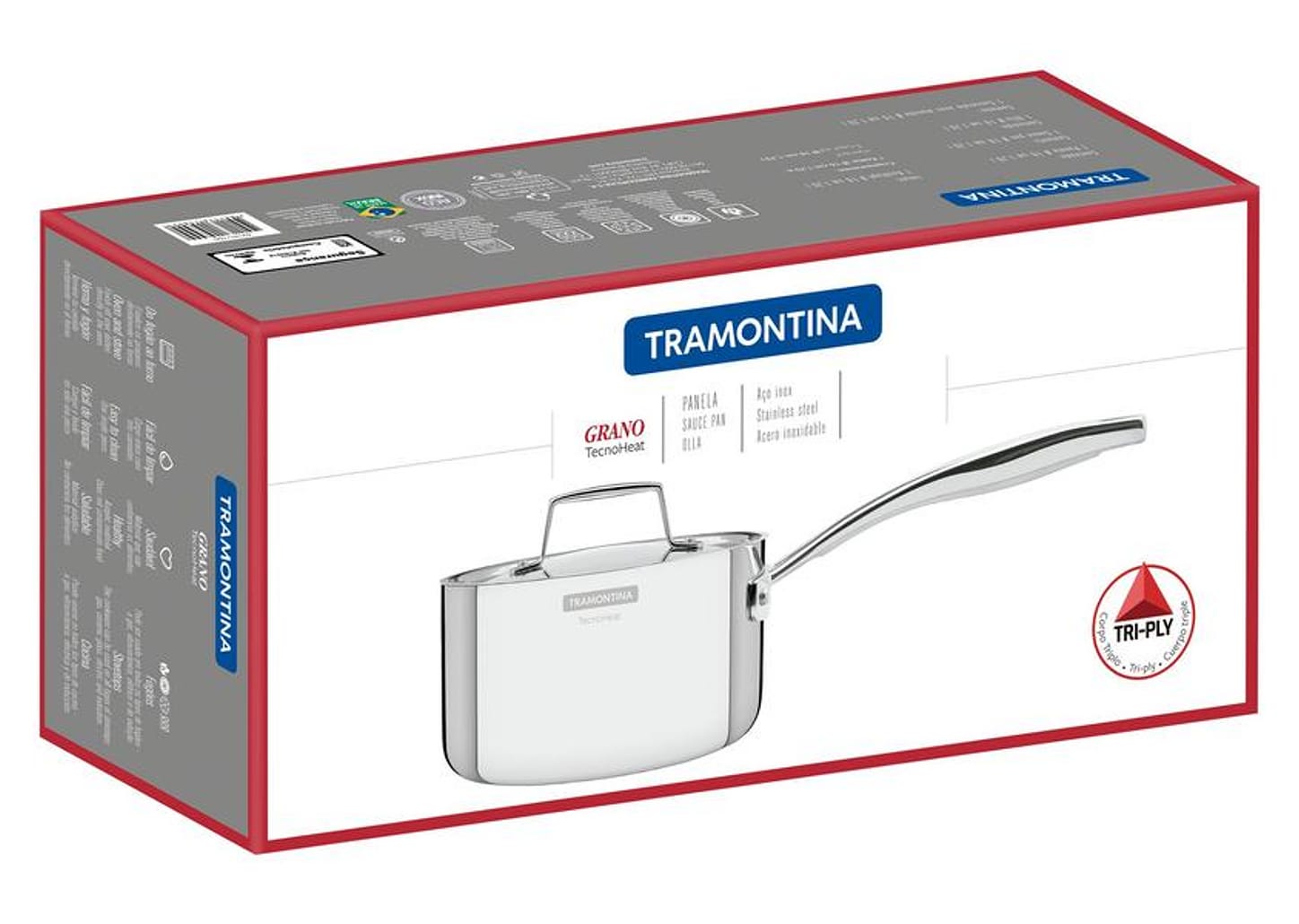 Panela Tramontina Inox 16cm 1,7L Grano