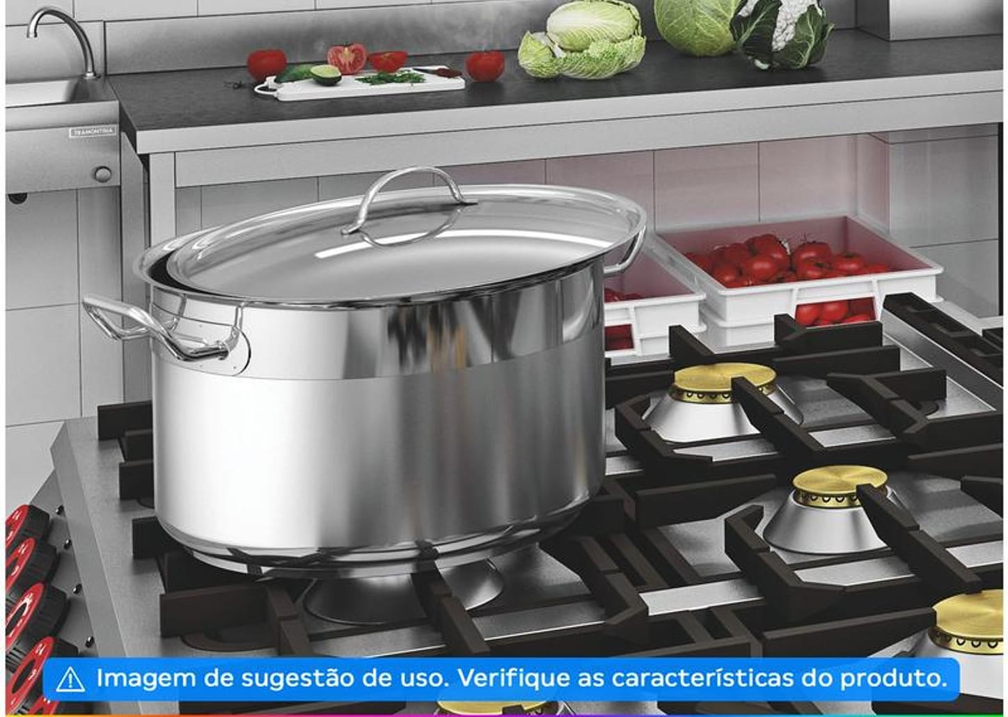 Caçarola Tramontina Inox 45cm 35L Professional