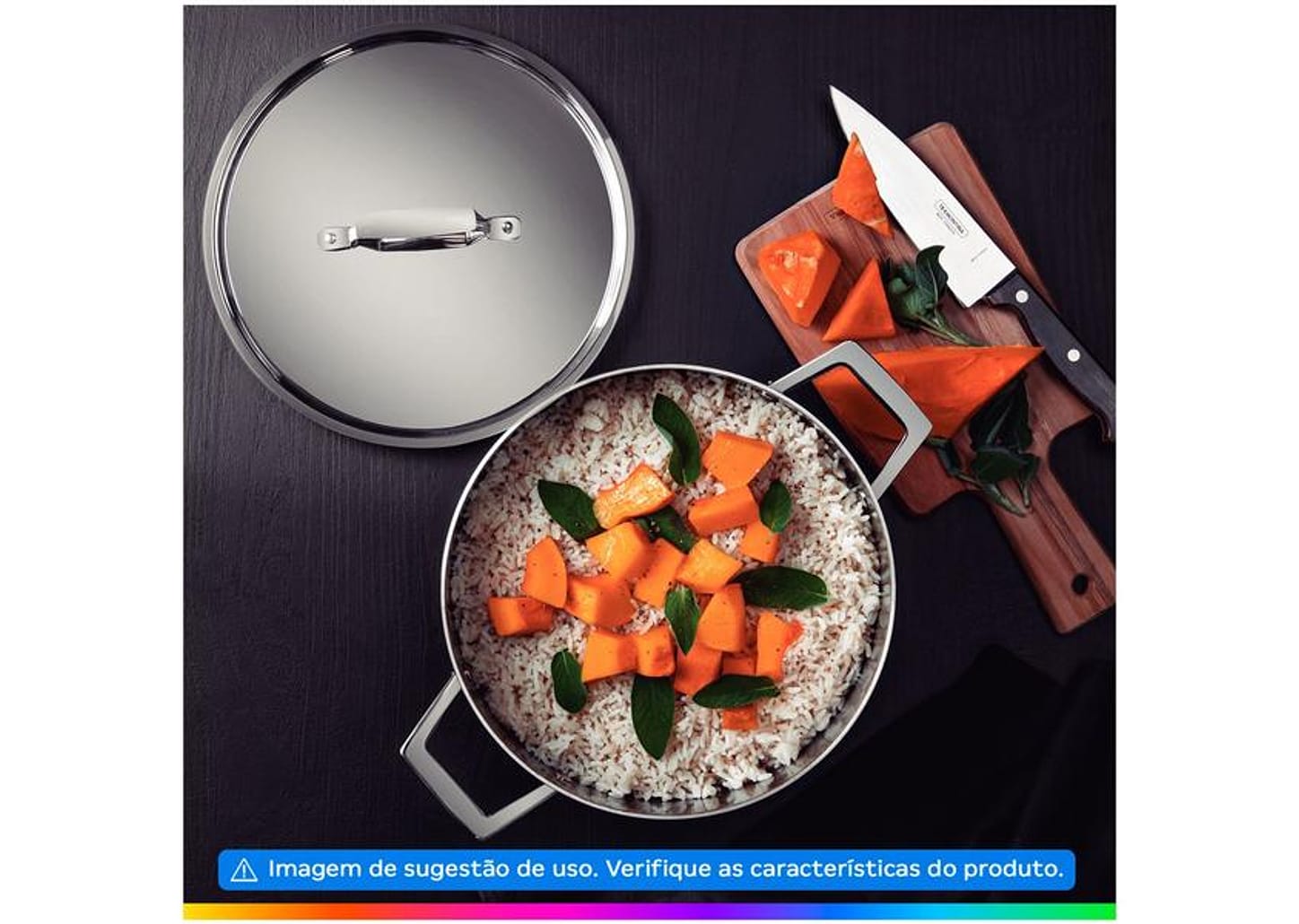 Caçarola Tramontina Inox 20cm 3,8L Grano