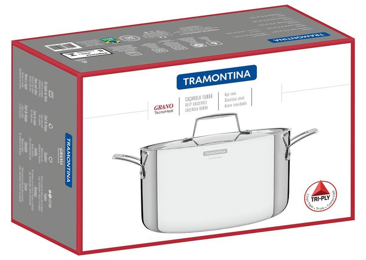 Caçarola Tramontina Inox 20cm 3,8L Grano