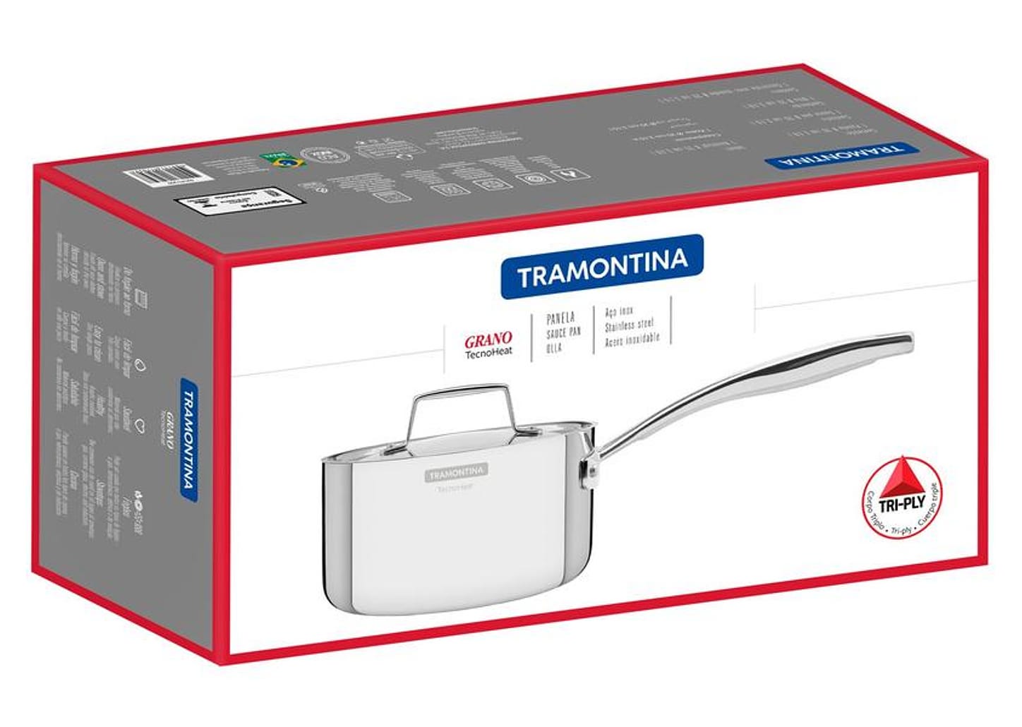 Panela Tramontina Inox 20cm 3,1L Grano