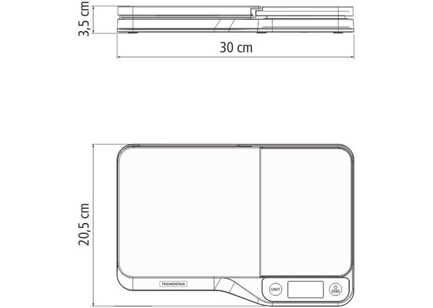 Balança de Cozinha Digital Tramontina 5kg Inox Adatto 61101010