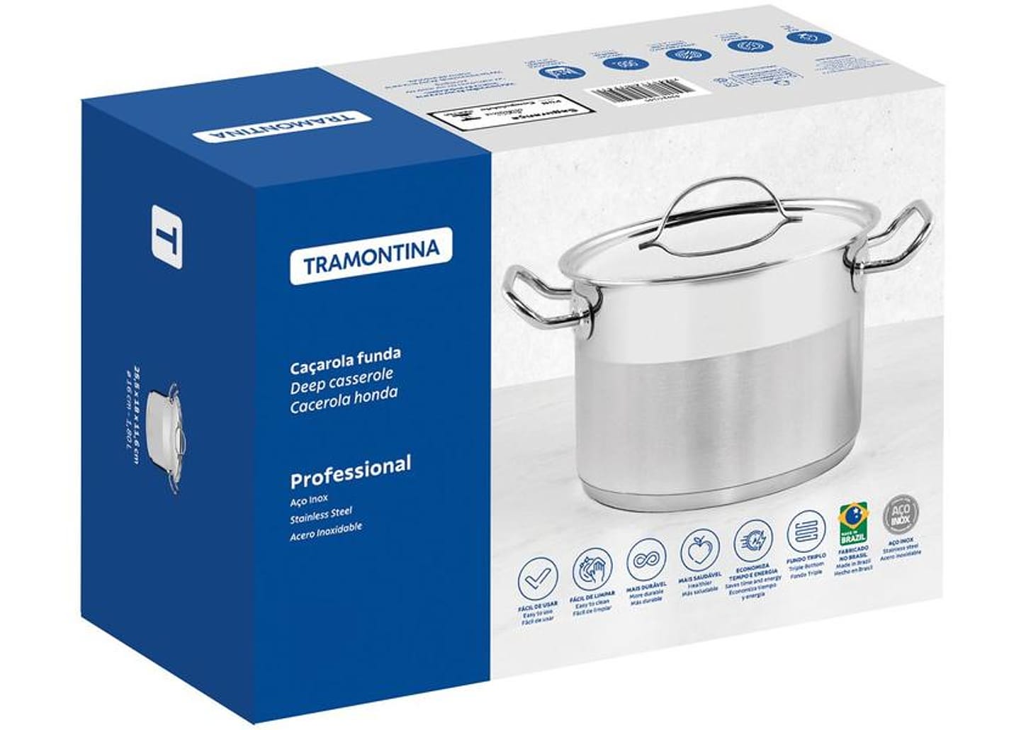 Caçarola Tramontina Inox 16cm 1,8L Professional