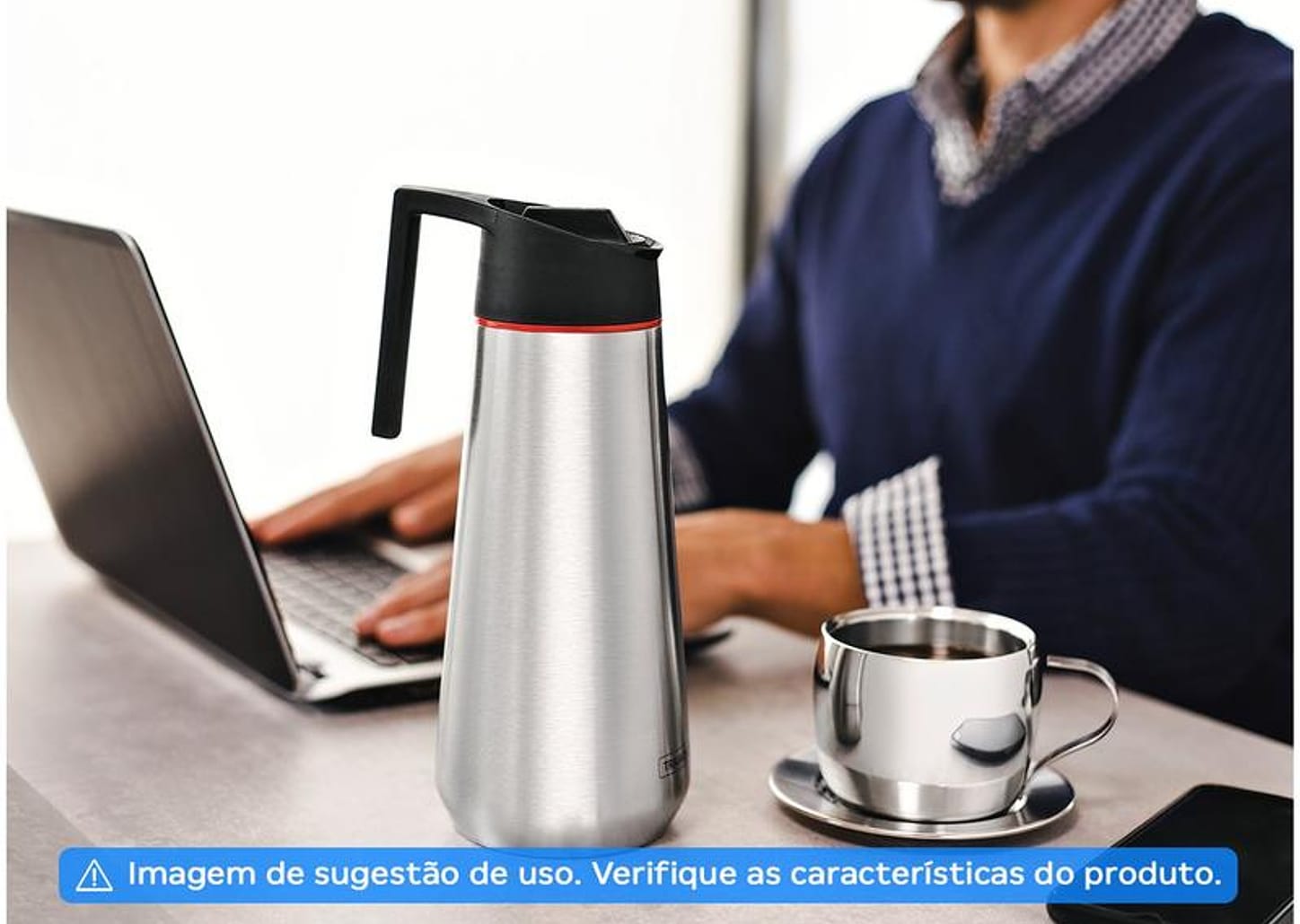 Bule de Chá e Café Térmico com Tampa 1L Tramontina Exata 61638100