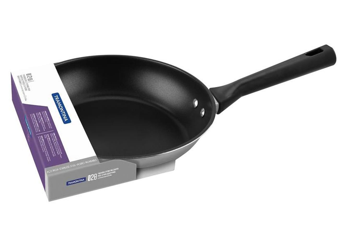 Frigideira Antiaderente Tramontina Inox Fundo Triplo Brava Baquelite 62195287 28cm