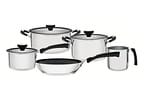Jogo de Panelas Tramontina de Inox e Preto Prata 5 peças Solar