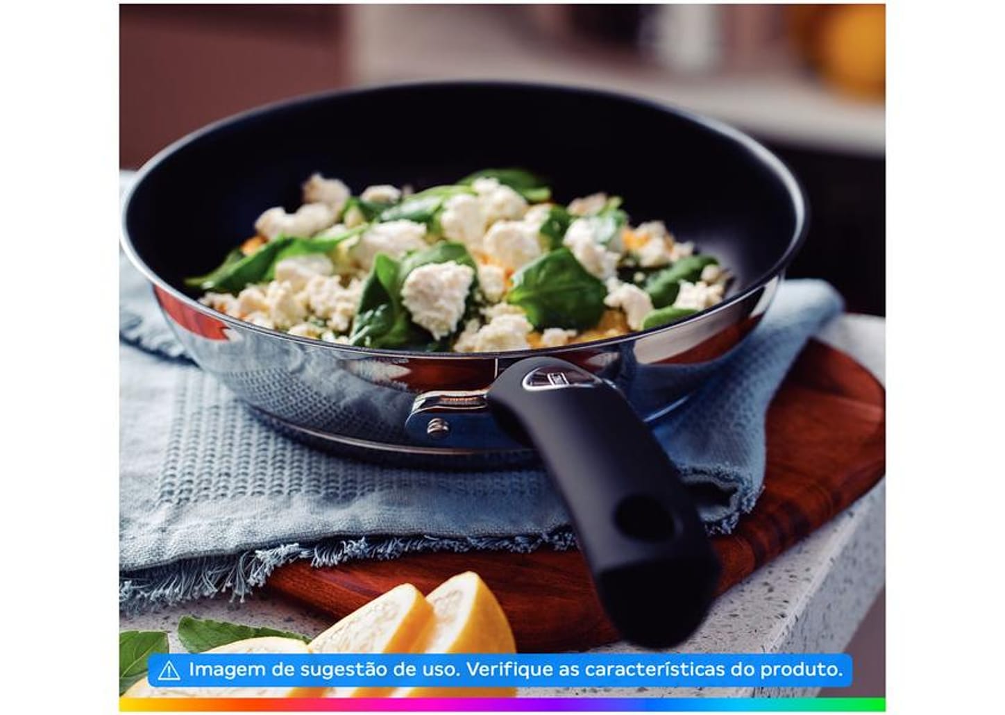 Jogo de Panelas Tramontina de Inox e Preto Prata 5 peças Solar