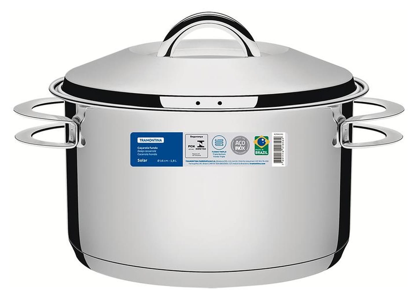 Caçarola Tramontina Inox Funda 16cm 1,8L Inox Solar