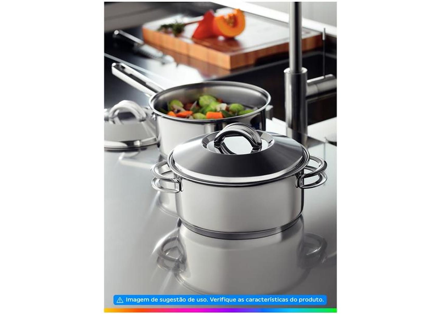 Caçarola Tramontina Inox Rasa 24cm 4,7L Solar