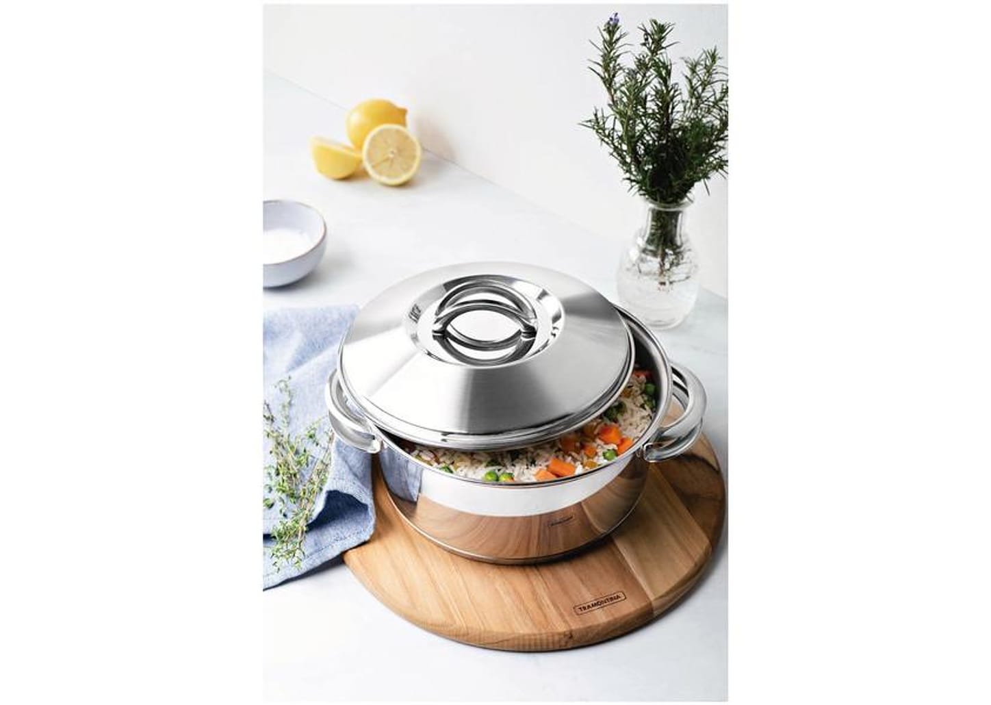 Caçarola Tramontina Inox Rasa 24cm 4,7L Solar