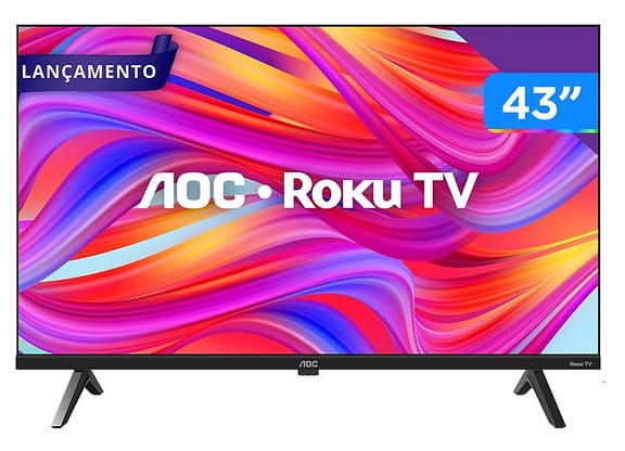 Smart TV 43" Full HD DLED AOC Série 5045 43S5045/78G VA Wi-Fi Google Assistente 3 HDMI 1 USB