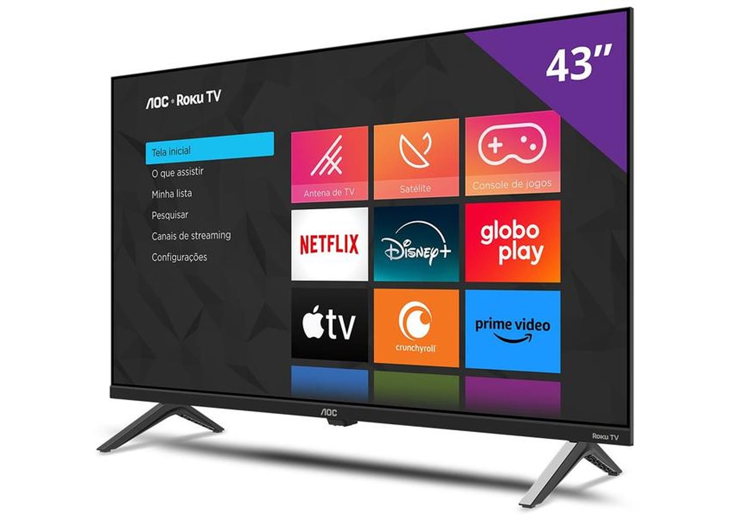 Smart TV 43" Full HD DLED AOC Série 5045 43S5045/78G VA Wi-Fi Google Assistente 3 HDMI 1 USB