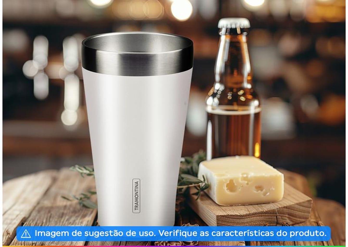 Copo Térmico Parede Dupla Tramontina Exata 61646510 Branco 550ml