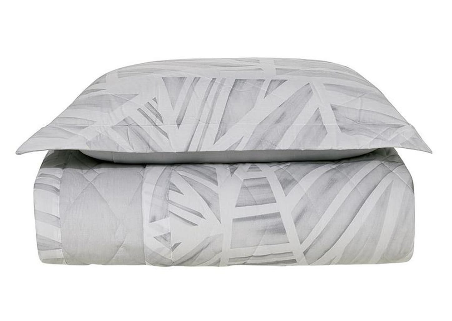 Colcha Solteiro Karsten 100% Algodão Moura Branco e Cinza 2 Peças