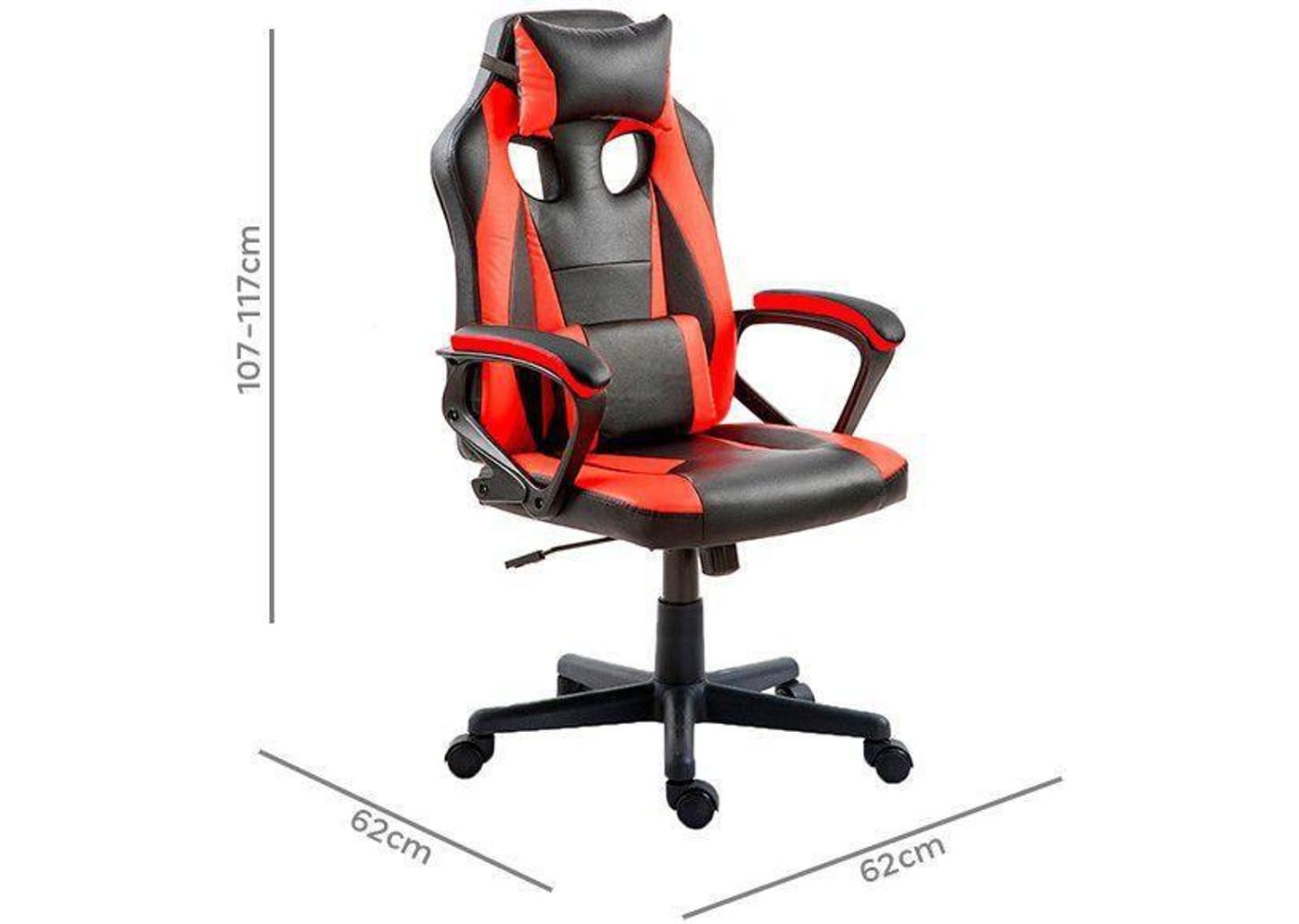 Cadeira Gamer Preta e Vermelha 100