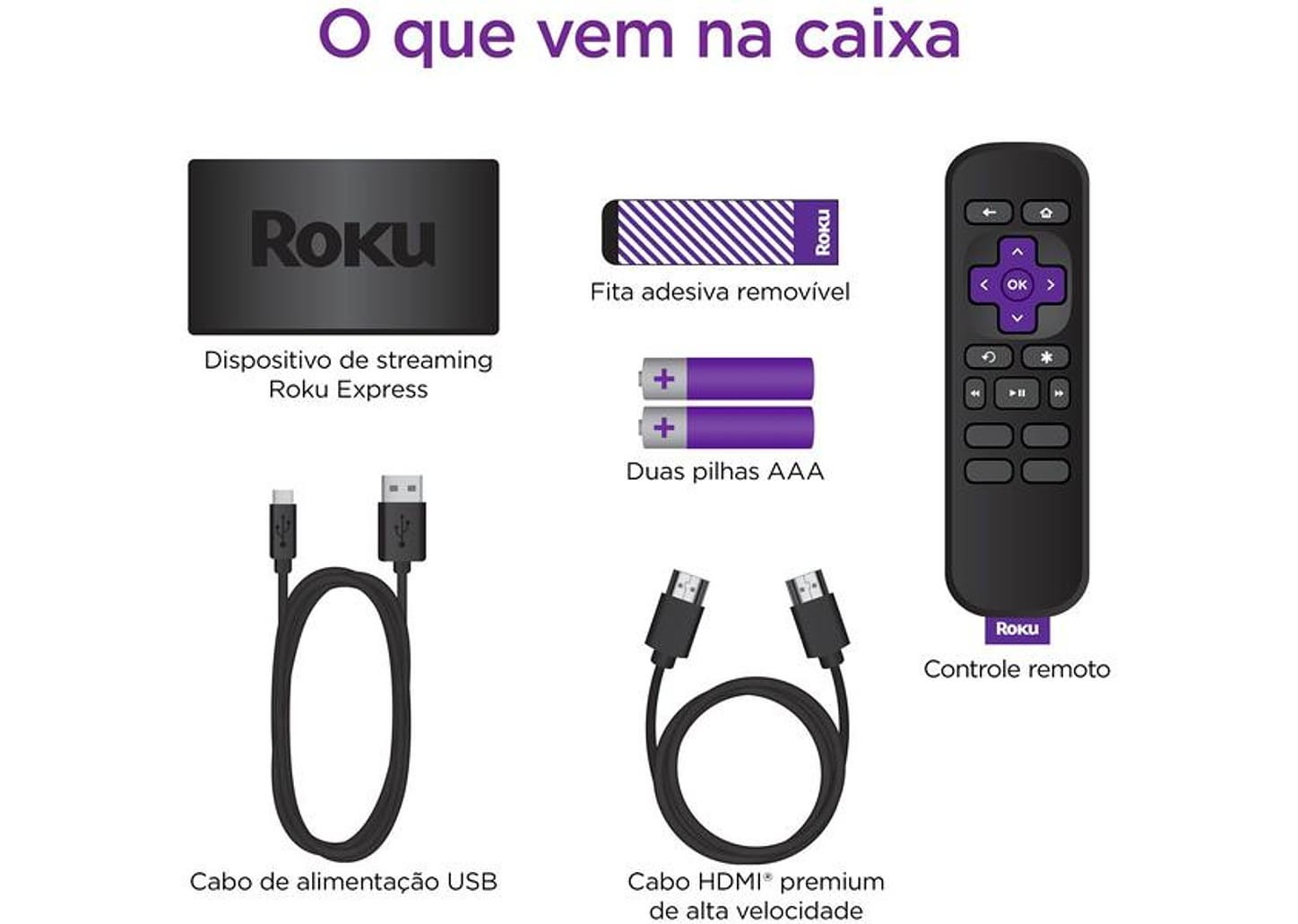 Roku Express Streaming Dual Band Full HD com Controle Remoto