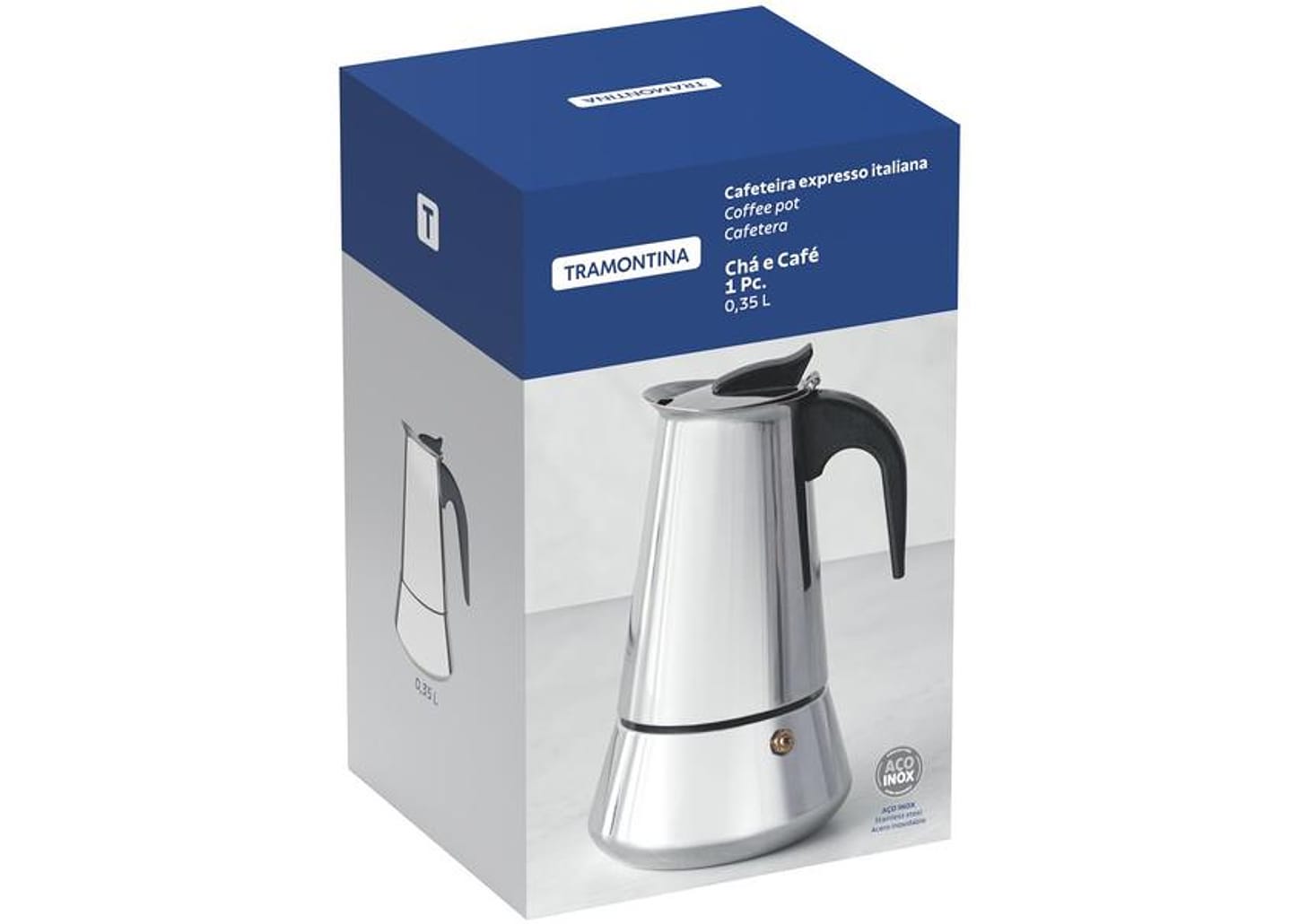 Cafeteira Italiana Inox Tramontina para Espresso 61768100 6 Xícaras