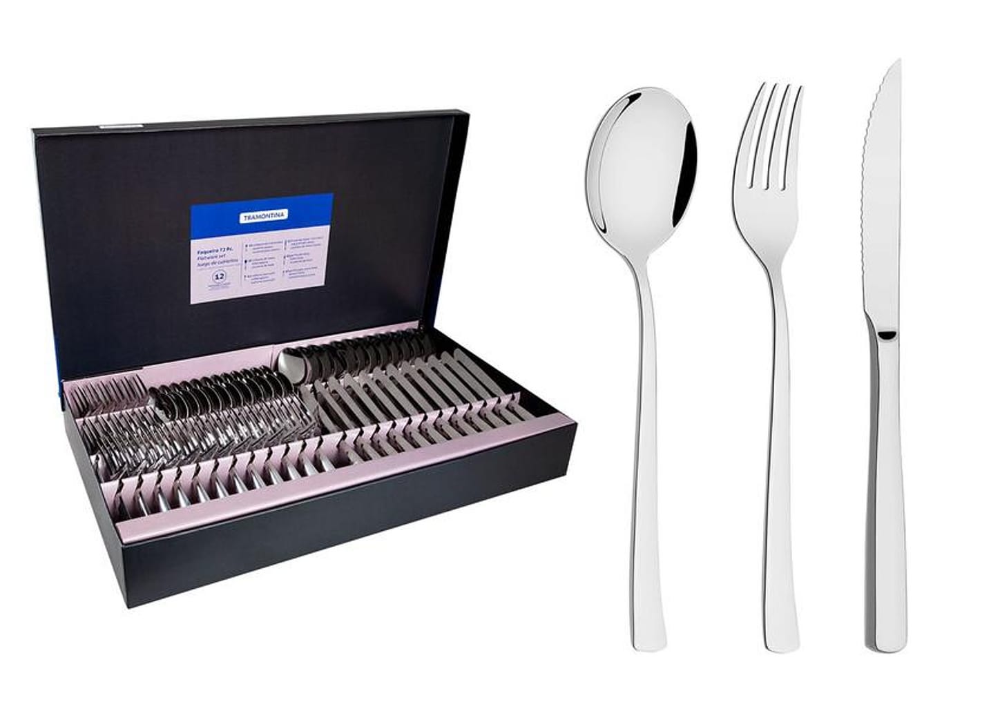 Faqueiro Tramontina Inox 72 Peças para Churrasco Berlin Brilho 66934154