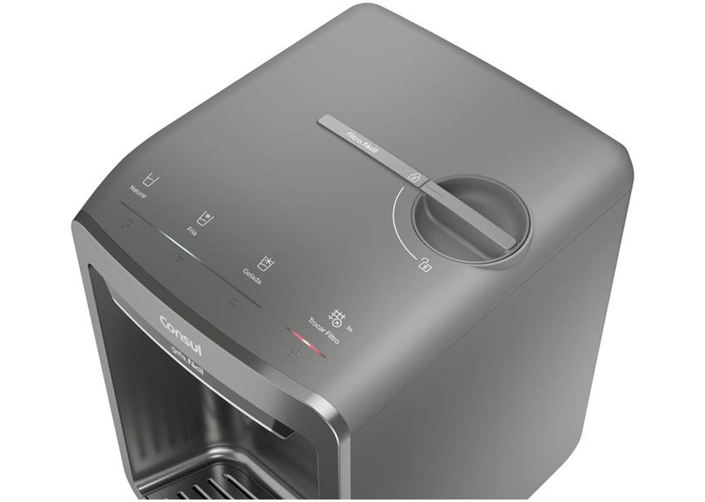 Purificador de Água Consul de Mesa e Parede CPB33A - Eletrônico Cinza Água Gelada, Fria e Natural