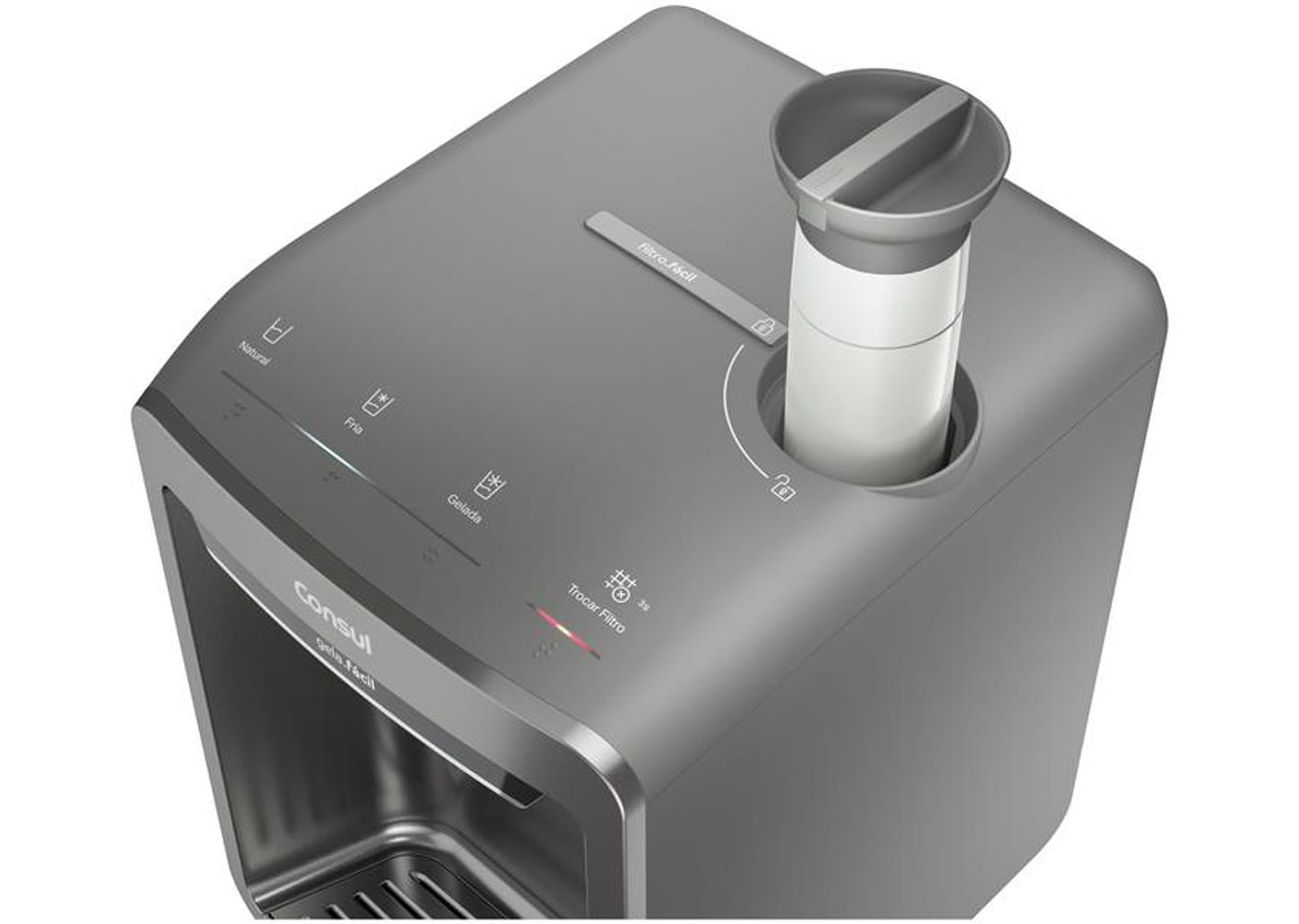 Purificador de Água Consul de Mesa e Parede CPB33A - Eletrônico Cinza Água Gelada, Fria e Natural