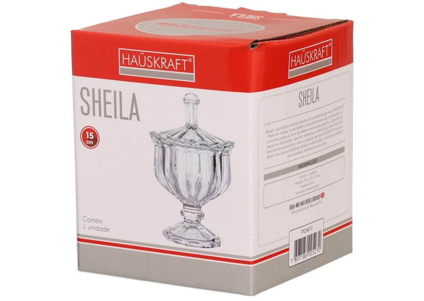 Potiche de Vidro com Tampa 15cm Hauskraft - Sheila