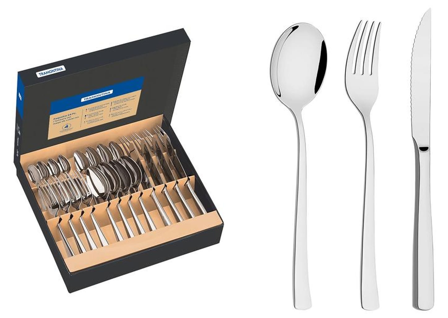Faqueiro Tramontina Inox 24 Peças para Churrasco Berlin Brilho