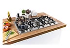 Cooktop 5 Bocas a Gás Natural GLP Brastemp Inox Dupla Chama Acendimento Automático com Trempes de Ferro Fundido Gourmand BDK90