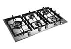 Cooktop 5 Bocas a Gás Natural GLP Brastemp Inox Dupla Chama Acendimento Automático com Trempes de Ferro Fundido Gourmand BDK90