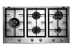 Cooktop 5 Bocas a Gás Natural GLP Brastemp Inox Dupla Chama Acendimento Automático com Trempes de Ferro Fundido Gourmand BDK90