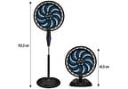 Ventilador 2 em 1 Arno X-Treme VE9M 40cm 9 Pás 3 Velocidades Preto e Azul Escuro