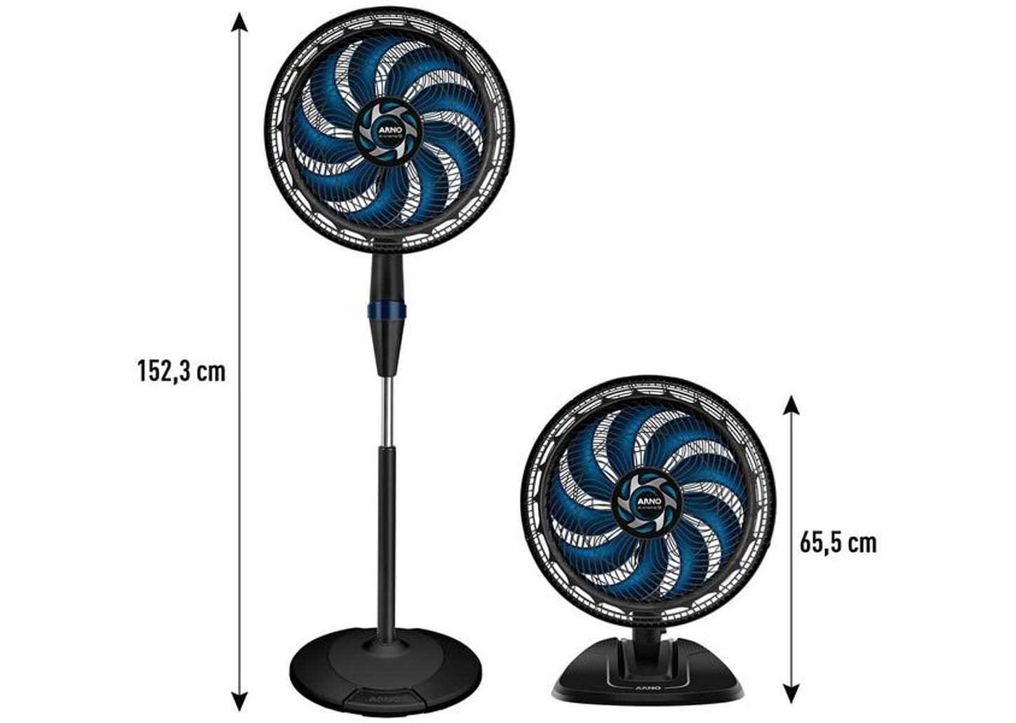 Ventilador 2 em 1 Arno X-Treme VE9M 40cm 9 Pás 3 Velocidades Preto e Azul Escuro