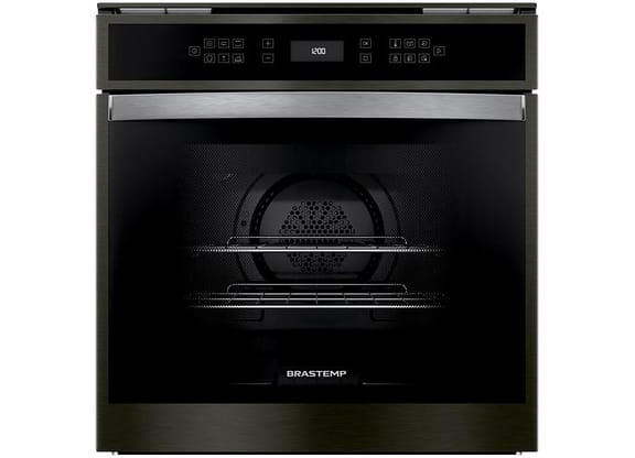 Forno Elétrico de Embutir Brastemp de Convecção e Grill 84L Black Inox Eclipse Collection BOT84AP