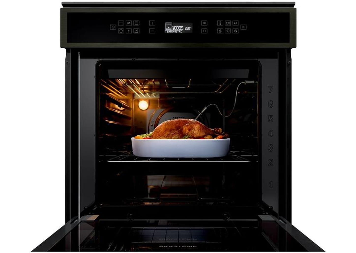 Forno Elétrico de Embutir Brastemp de Convecção e Grill 84L Black Inox Eclipse Collection BOT84AP