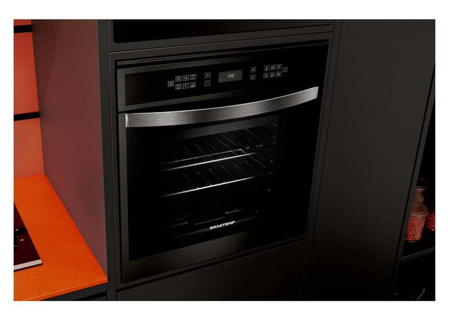 Forno Elétrico de Embutir Brastemp de Convecção e Grill 84L Black Inox Eclipse Collection BOT84AP