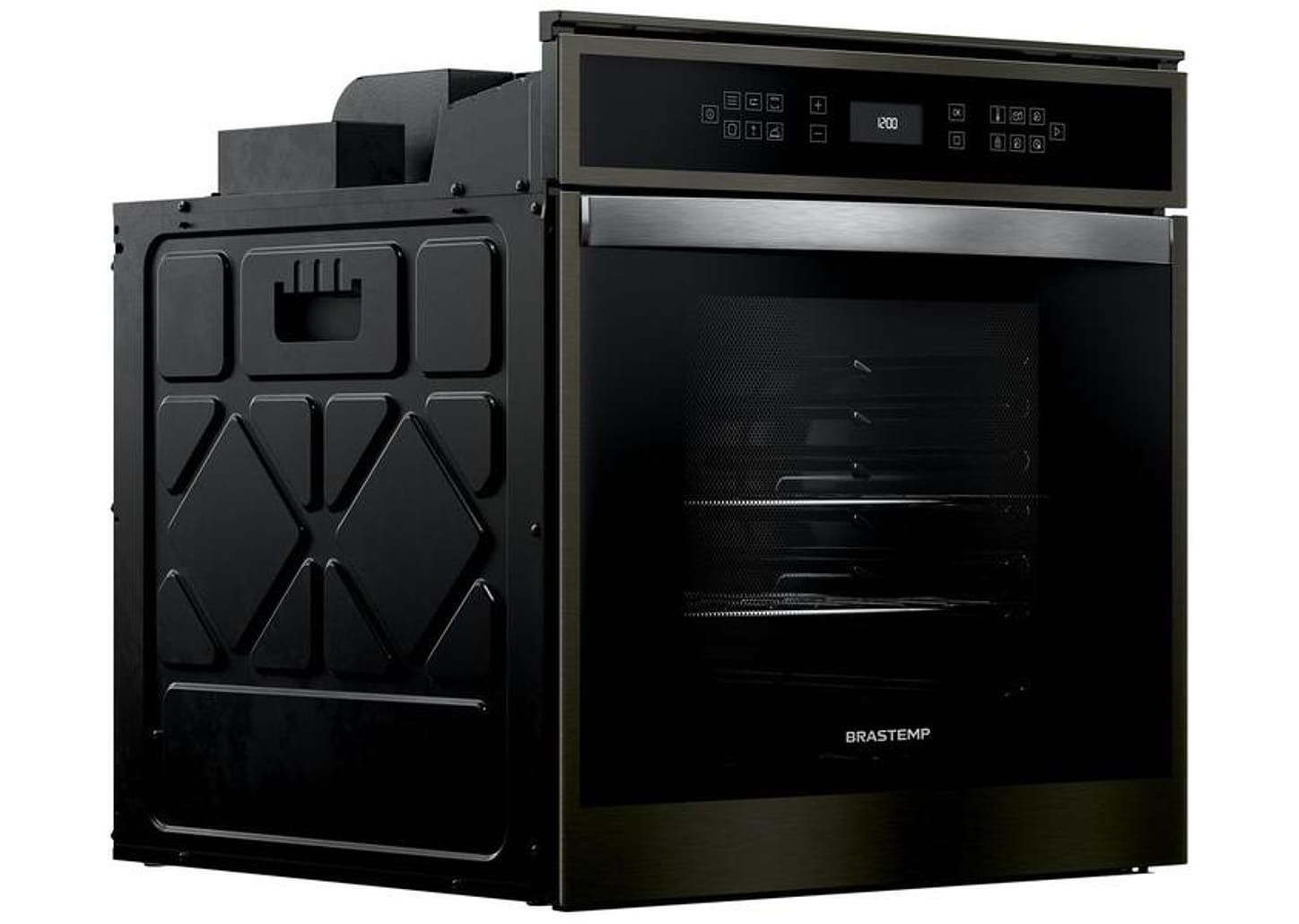 Forno Elétrico de Embutir Brastemp de Convecção e Grill 84L Black Inox Eclipse Collection BOT84AP
